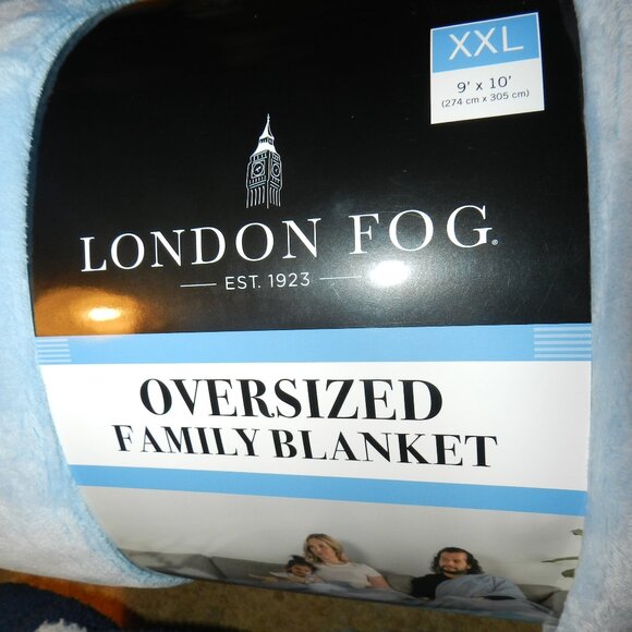 London Fog Dusty Blue Heavyweight Plush Blanket Bigger then King XXL🆕📦🏃🏻💨⚡ - Picture 14 of 16